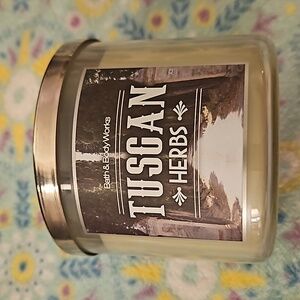 Tuscan Herbs rare test candle Bath and Body Works 3 wick 2013
